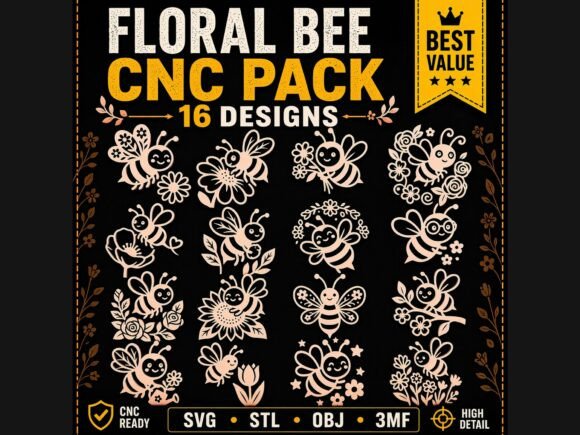 16 Floral Bee CNC SVG STL Bundle Pack Review for Real Projects