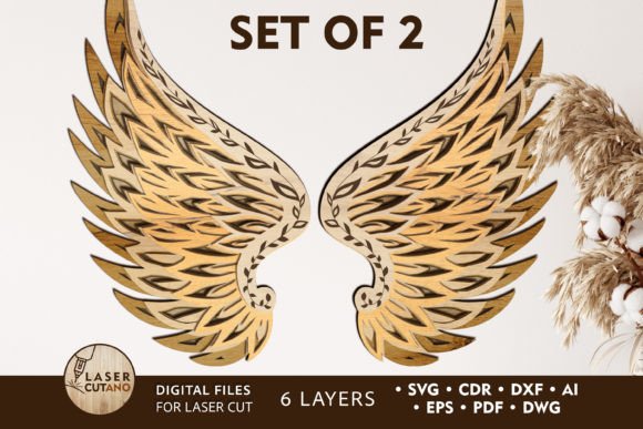 ANGELS WINGS Laser Paper Cut Template: A Review for Commercial Designers