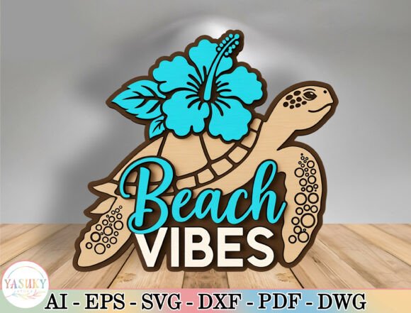 Beach Vibes Laser Cut File for Home Decor Projects