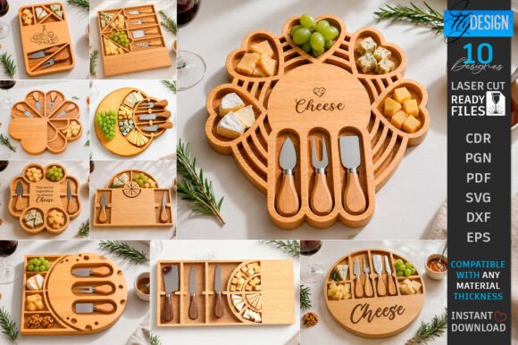 Cheese Boards Laser Cut Bundle: A Design Asset for Home Decor and Branding