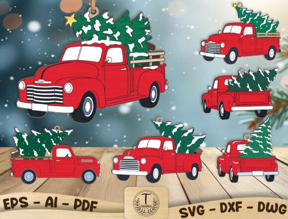 Christmas Truck Ornament SVG Bundle Review for Real Projects