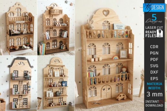 Dollhouse Shelves Laser Cut Bundle – A Home Decor Asset for Crafters