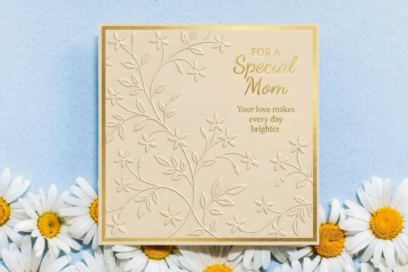 Embossed Floral Mother’s Day Card Graphics for Backgrounds and Printables