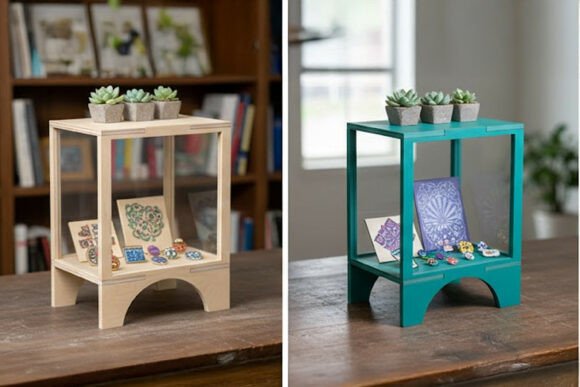 Laser Cut Display Cabinet SVG: A Modern Design Asset for Creative Branding