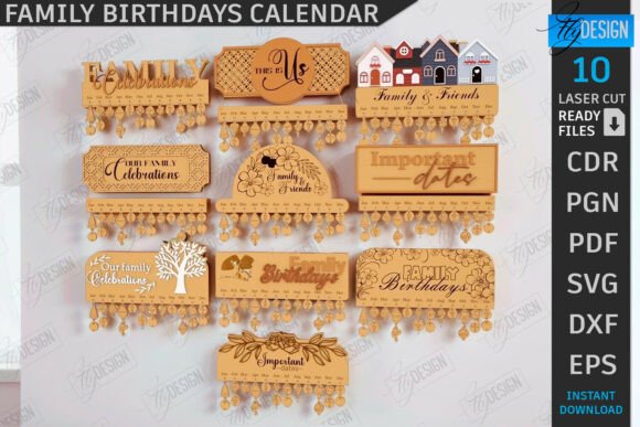 Laser-Cut Family Birthdays Calendar for Wall Decor: A Designer’s Review