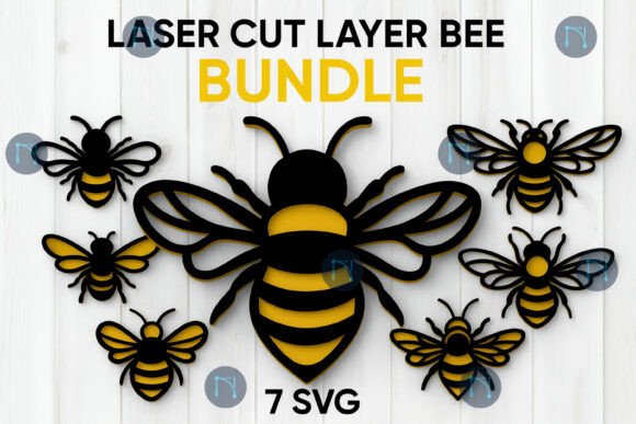Laser Cut Layer Bee SVG Bundle: A Spring Amp Graphic Design Asset for Real Projects