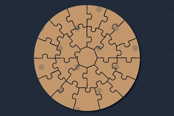 Laser Cut Round Puzzle SVG: A Design Asset for Creative Branding