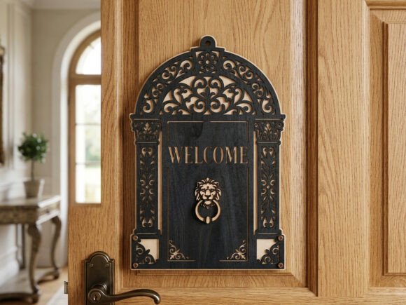 Laser Cut Vintage Welcome Sign for Home Decor Projects