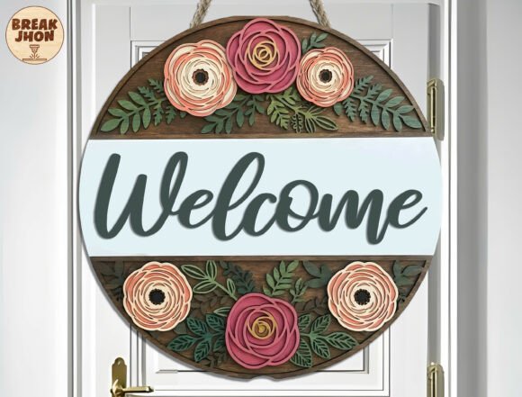 Layered Flower Door Hanger SVG: A Versatile Laser Cutting Asset for Spring Amp Projects