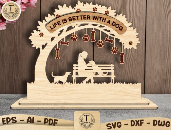 Life is Better with a Dog SVG: A Versatile Laser Cutting Design for Home Decor