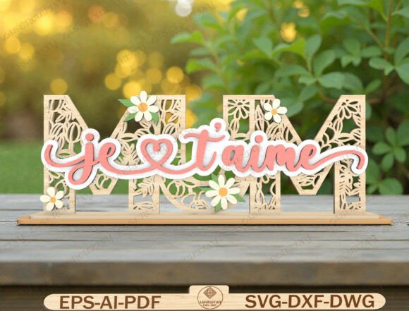 MéMé – Je T’aime Floral SVG Sign for Website and Editorial Graphics