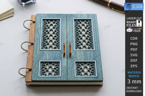 Miniature Door Notebook Cover Laser Cut for Creative Publishing