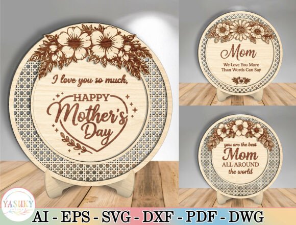 Modern Mother’s Day Laser Cutting SVG for Editorial & Web Design