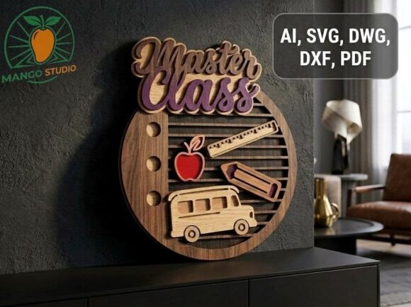 Multi-layer MasterClass Laser Cut: A Refined Design Asset for Creative Signage
