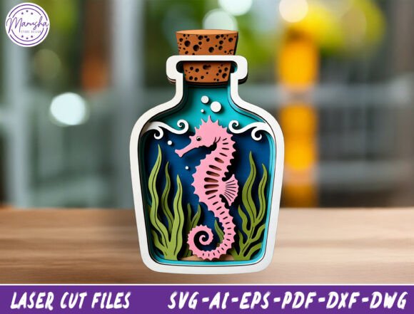 Ocean Layered Laser Cut File Svg for Creative Branding and Celebratory Packaging