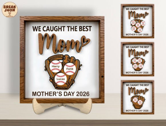 Personalized Baseball Mom Sign SVG for Laser Cutting and Mother’s Day Crafts