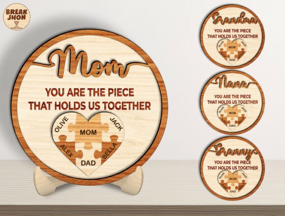 Personalized Mom Puzzle Sign SVG – Laser Cutting for Mother’s Day Creations