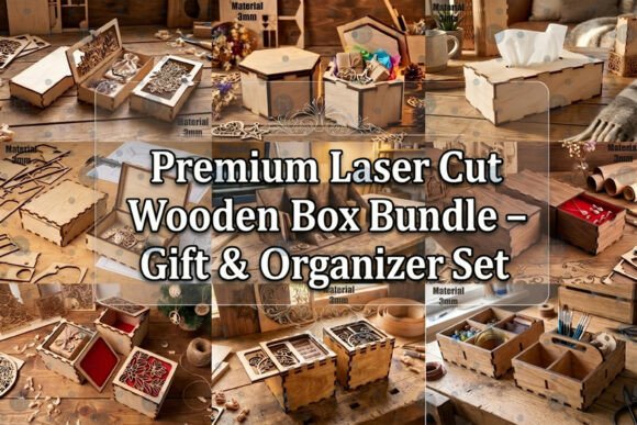 Premium Laser Cut Wooden Box Bundle for Creative Crafters
