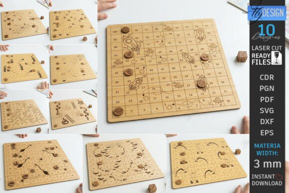 Snakes and Ladders Game Board Laser Set: A Nostalgic Design Asset for Creative Marketers