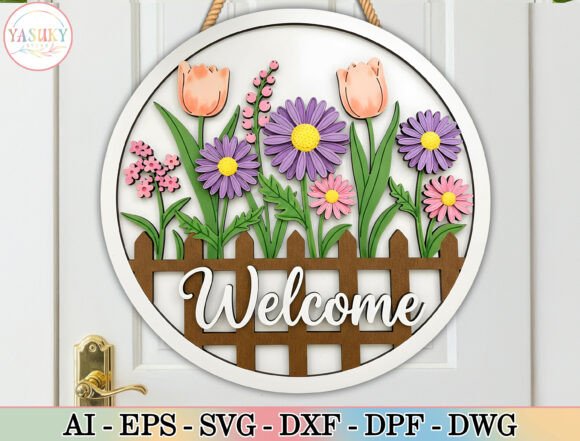 Spring Floral Welcome Door Hanger SVG Review for Real Projects